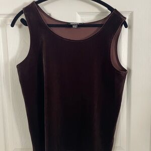 DKNY Women's Vintage Velvet Tank Top - Deep Brown